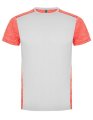 Heren Sportshirt Roly Zolder Wit-heather Fluor Coral